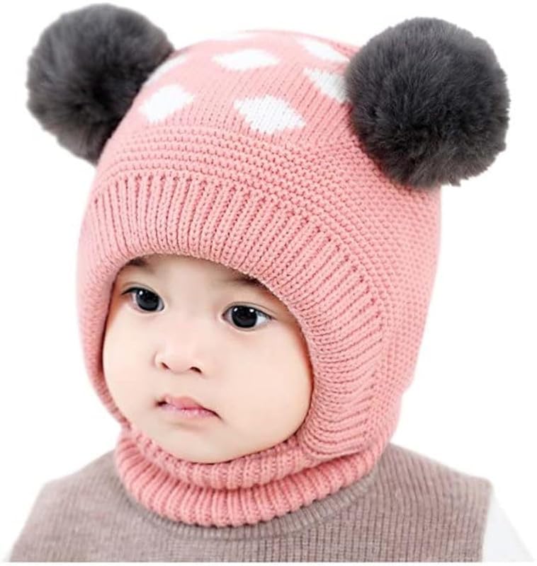 51oJ106YSZL.jpg Kids Winter Hat Warm Cute Cartoon Design Monkey Cap Soft Fleece Lined Knitted Woolen Ear Protection Earflap Hood for Baby Girls and Boy (3month to 4 Years) - Image 1
