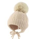 Baby's Super Warm Winter Woolen Skull Beanie Cap for Girls Boys Plush Knitted Monkey Hat for Unisex Kids (0 to 3 Years)