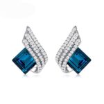 Shining Diva Fashion Angel Wings Platinum Plated Crystal Pendant Necklace Jewellery Set for Women and Girls (Blue) (14622s) - Image 2