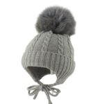 Baby Boys Girls Winter Knit Cap Hat Soft Fleece Lined Winter Ear Flap Woolen Hats | Skull Beanie Unisex Kids Winter Caps (3 Months - 3 Years)