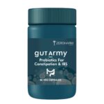Gut Army Probiotics for Constipation & IBS | 100 Billion CFU, 11 Strains | Psyllium Husk (Isabgol) & Peppermint | Gas & Bloating Relief, Digestive Comfort, Bowel Regularity | Men & Women | 60 Capsules