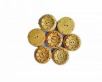 Ekta Enterprise Assorted Big Size Flower Haldu Wooden Button Dia. 38mm, 2 Holed Buttons for Curtains, Designer Collection of Ethnic Ware, Ladies Kurties, Sewing, DIY Art and Craft Pack of 10 - Image 2