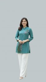 Kevin Women Rayon Peacock & Flower Print Short Kurti for Women | Stylish Casual Ethnic Tunic Top - Image 3