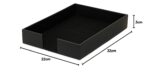 Paper Tray Stackable Letter Trays Jewelry Display Tray for Home, Room Desk, Organiser Accessories Rectangular Leather A4 Office Paper Tray (Black) - Image 9