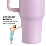 Nestasia GripSip40 Tumbler with Straw & Side Handle 1.2L | Insulated Stainless Steel Sipper Water Bottle for Adults with Dual Flip Opening Sip-Swig Leakproof Lid for Office & Gym (Lilac Haze) - Image 7