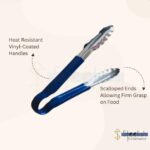 Stainless Steel Utility Tong for Kitchen Frying Cooking BBQ Tong | Serving Tong (Blue) - Image 5