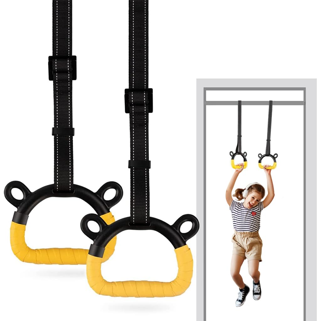 51rrdfdmqJL._SL1024_.jpg Proberos® 1 Pair Kids Gymnastic Rings, 400 Kg Loading Robust Gymnastic Ring, Home Fitness Equipment, Indoor and Outdoor Pull-up Bar, Home Exercise, Adjustable Gymnastic Ring 200 cm for kids under 1.4M | Ring, Home Fitness Equipment, Indoor and Outdoor Pull-up Bar, Home Exercise, Adjustable Gymnastic Ring 200 cm for kids under - Image 1