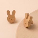 Kids Wooden Cabinet Knob Natural Beech Wood Drawer Pull Handle Furniture Knob for Kids Room, Nursery Wardrobe Dresser Drawer & Cabinet Door Decorative Wooden Handle (Single Piece) (Rabbit Shape) - Image 4