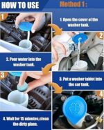Concentrated Automotive Glass Wiper Cleaning Tablets, Car Windshield Washer Solid Tablets, Glass Cleaner (Pack-Of-50) - Image 5