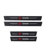 Universal Carbon Fiber Style Car Door Sill Protector Guard, Anti-Scratch Door Entry Scuff Plate Stickers, Self-Adhesive Threshold Protector Strip for Toyota Cars, & Other Vehicle (Set of 4)