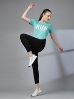 CHKOKKO Womens Stylish Activewear Quick Dry Lightweight Breathable Printed Round Neck Half Sleeve Regular Fit Gym T Shirt for Sports Yoga and Training - Image 5