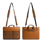DailyObjects Leather Urban Tech Briefcase Bag | Laptop Messenger Bag with Sturdy Handle | Detachable Shoulder Strap | Magnetic Closure & Trolley Sleeve | Compatible with MacBook & Laptops Upto 14 Inch - Image 5