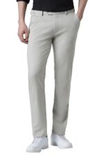 Peter England Men's Slim Fit Mid Rise Formal Stretchable Knit Super Trouser | Comfort Lycra | 360-Degree Stretch