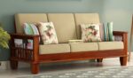 Home furniture Wooden Sofa Set for Living Room and Office 3 Seater (3 Seater, Teak Finish) Handicraft- Hand Made