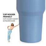 Nestasia PickSip40 Tumbler with Straw & Top Handle 1.2L | Insulated Stainless Steel Sipper Water Bottle for Adults with Dual Flip Opening Sip-Swig Leakproof Lid for Office & Gym (Blue Frost) - Image 7