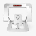 Adjustable Laptop Stand with Mobile Holder, Ergonomic Foldable Metal Laptop Riser Desk, Ventilated & Sturdy Compatible for 15.6 Inch Laptops, MacBook, HP, Dell, Acer, Lenovo, Notebook Stand