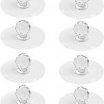 T ESSENTIALS 8 Pcs Self-Adhesive Crystal Acrylic Pull Knobs for Cabinet, Drawer, Wardrobe Hook Diamond Stickers Sticky Hook Decorative Furniture Handles for Kitchen, Bathroom, Dresser, Door (Clear)