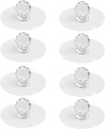 T ESSENTIALS 8 Pcs Self-Adhesive Crystal Acrylic Pull Knobs for Cabinet, Drawer, Wardrobe Hook Diamond Stickers Sticky Hook Decorative Furniture Handles for Kitchen, Bathroom, Dresser, Door (Clear)