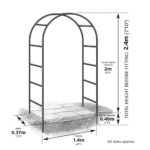 HASTHIP® Metal Plant Stands for Garden, Arch Trellis for Plants Flower Holder Outdoor Steel Plant Stand (Black, 240x140x37cm) - Indoor/Outdoor Balcony Decoration for Backyard, Lawn, Patio - Image 3
