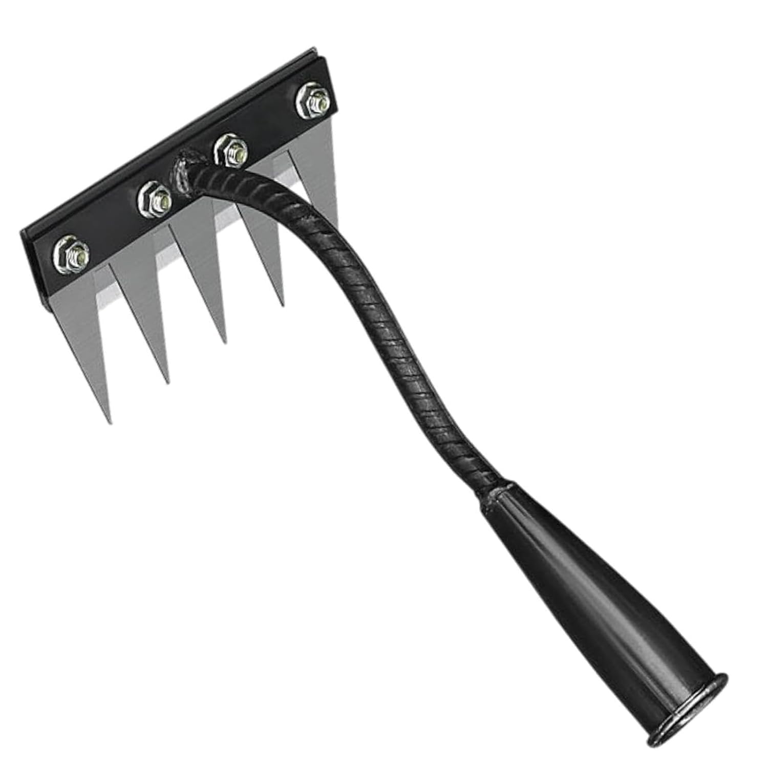 51tkNtjuSxL._SL1500_.jpg 5 Teeth Garden Rake Heavy Duty Carbon Steel Rake Handle for Soil Loosening, Weeding, Lawn & Yard Cleaning – Multipurpose Outdoor Gardening Tool for Home Farm & Agricultural Use - Image 1