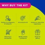 Fevicryl Lippan Mini Art Kit | All-Inclusive DIY Kit with Canvas, Acrylic Colours, Mirror Packet, Mouldit, Brush with 8pc tools and 3 Pc Ceramic cone for Artists & Gifting | Ideal for Age 14 + - Image 4