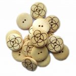 Ekta Enterprise MapleBig Size Flower Wooden Button Dia. 25mm, 2 Holed Buttons for Clothing, Designer Collection of Ethnic Ware, Sewing, DIY Art and Craft Pack of 50