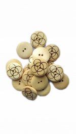 Ekta Enterprise MapleBig Size Flower Wooden Button Dia. 25mm, 2 Holed Buttons for Clothing, Designer Collection of Ethnic Ware, Sewing, DIY Art and Craft Pack of 50
