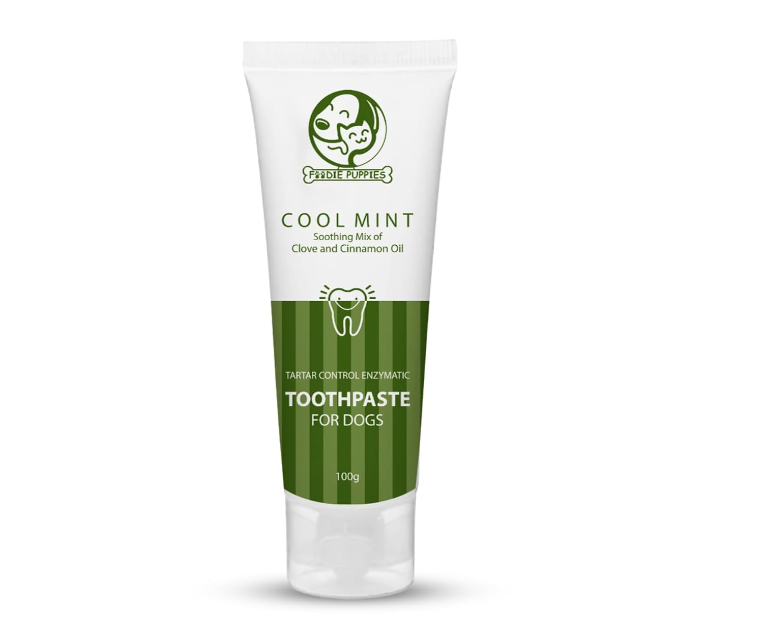 51vlTSBIHjL._SL1500_.jpg Foodie Puppies Dental Care Cool Mint Toothpaste for Dogs - 100g with Soothing Mix of Clove and Cinnamon Oil | Tartar Control Enzymatic Toothpaste Suitable for all Dogs and Puppies - Image 1