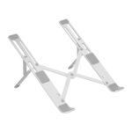 amazon basics Laptop Stand, Height-Adjustable, Foldable, Portable, Ventilated, Fits Up to 15.6-Inch Laptops (Aluminium Alloy, Silver)