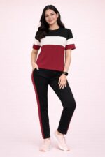 Women's Co-Ord Set | Half Sleeve Round Neck T-Shirt with Matching Track Pants | Stylish Casual Lounge Wear, Travel Wear, Gym Wear & Daily Wear Outfit for Women - Image 5