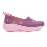 Liberty LEAP7X GLOWSTAR-E Slip-On Sneakers for Women - Peach & Navy Knitted Casual Shoes | Memory Foam Cushioned Insole, Lightweight Slip-On Shoes for Walking, College & Casual Outings - Image 3