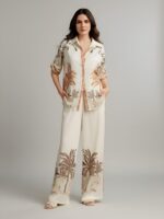 NAINVISH Women's Rayon Co-Ord Set | Printed Shirt and Pant Set for Women | Casual Two Piece Lounge Outfit | Western Outfit - Image 2