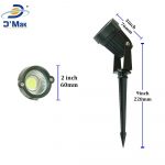 D'Mak Aluminium Body Outdoor LED 3 Watts and Spike Focus 'IP65 ' Water Resistant and Adjustable 180° Black Round Garden Lights for Garden, Parking Area, Malls, Patio, (Warm White) - Pack of 10 - Image 3