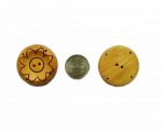 Ekta Enterprise Assorted Big Size Flower Haldu Wooden Button Dia. 38mm, 2 Holed Buttons for Curtains, Designer Collection of Ethnic Ware, Ladies Kurties, Sewing, DIY Art and Craft Pack of 10 - Image 3