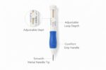SHIVOM Punch Needle Kit for Beginners | Adjustable Embroidery Punch Pen with 3 Needle Sizes & 2 Threaders | DIY Embroidery, Sewing, Knitting & Rug Punch Tool (Felting Punch Needle Pen Blue)