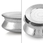 GS Aluminium Biryani Handi Pot with Lid | Hammered Dhari Patiya Finish Tope Patila Vessel | Multipurpose Cooking & Serving Utensil for Kitchen, Size 11, 19 cm, 1300 ML. - Image 7