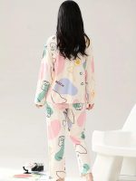 Louis Luxe Womens Korean Night Dress || Full Pyjama Set || Korean Nightsuit || Women Nightwear ||Round Neck Full Sleeve Nightsuit || Loungewear || Everyday Nightdress (ND-02) - Image 7