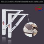 Compal Folding Table Bracket, Heavy Duty Wall Mounted Collapsible Shelf Brackets, DIY Floating Workstation Hinges, Space Saving Drop Leaf Hardware, Black, 1 Pair (22 Inch Bracket) - Image 5