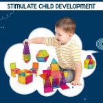 Wembley Magnetic Tiles for Kids Toys for 3 + Year Old Boy | Magnetic Blocks for Kids for 2-5 Years | STEM Learning Educational Magnet Building Blocks Brain for Kid - 10 Pcs - Image 3