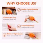Dusting Orange Cloth with Handle | Removable Cotton Dry Cleaning Duster Jhatki | for Home, Office & Furniture Cleaning | Reusable Washable Jhatakni | Pack of 2 - Image 2