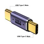 AreMe 2 Pack USB C Male to Male Adapter, Purple | 100W/40Gbps/8K, Type C Coupler Extender for Thunderbolt 4/3, MacBook, Laptop, Phones - Image 2