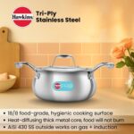 Hawkins 2 Litre Triply Stainless Steel Pro Handi | Induction & Gas Compatible | No Burning | Even Heating | with Stainless Steel Lid | Silver (PSH20S) - Image 2