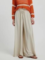 KOTTY Women's Wide-Leg Trouser|Palazzo Pants|High Waist Flowy Trousers with Drawstring|Lightweight Casual & Travel Wear|Women Trousers Pants - Image 2