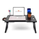 DIVIJA STORE Wood Smart Multipurpose Foldable Laptop Table with Cup Holder, Study Table, Bed Table, Breakfast Table, Foldable and Portable/Ergonomic & Rounded Edges/Non-Slip Legs (Black), 59 cm, 8 cm - Image 8