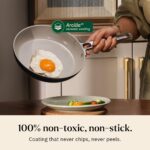 Ember Cookware Arcilla Ceramic Frying Pan 24 cm | 5-Year Warranty | 75% Less -Oil Usage | Lightweight, Non-Toxic Non-Stick Ceramic Frypan | Steel Handle- Induction & Oven Compatible | Grey - Image 3