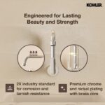 Kohler Beam Kitchen Faucet | Wall Mounted Kitchen Sink Tap | Cold-Only Single Lever Faucet with 360° Swivel | Water Saving Aerated Flow | Polished Chrome Finish | 10 Years Warranty - Image 3