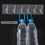 Zulaxy Wall Hanger Hooks for Hanging Clothes Home Kitchen Office Bathroom Bedroom Door, 2 Pack Self Adhesive Strong Hanger Hooks (6 Hooks Hanger, Transparent) - Image 2