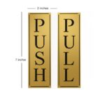 Premium Golden Acrylic Push Pull Sign Board 6"x2" For Office and Shop Glass and Wooden | Self Adhesive Sticker for Door | Push and Pull Sticker for Hospital Malls Office - Image 2
