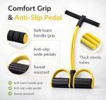 RELAYWARE'S Rubber Pull Reducer Training Bands 4 Tubes Body Trimmer Pedal Exerciser Yoga Crossfit Exercise, Arm Exercise, Tummy Body Building Training Men and Womens (Multicolour) - Image 4
