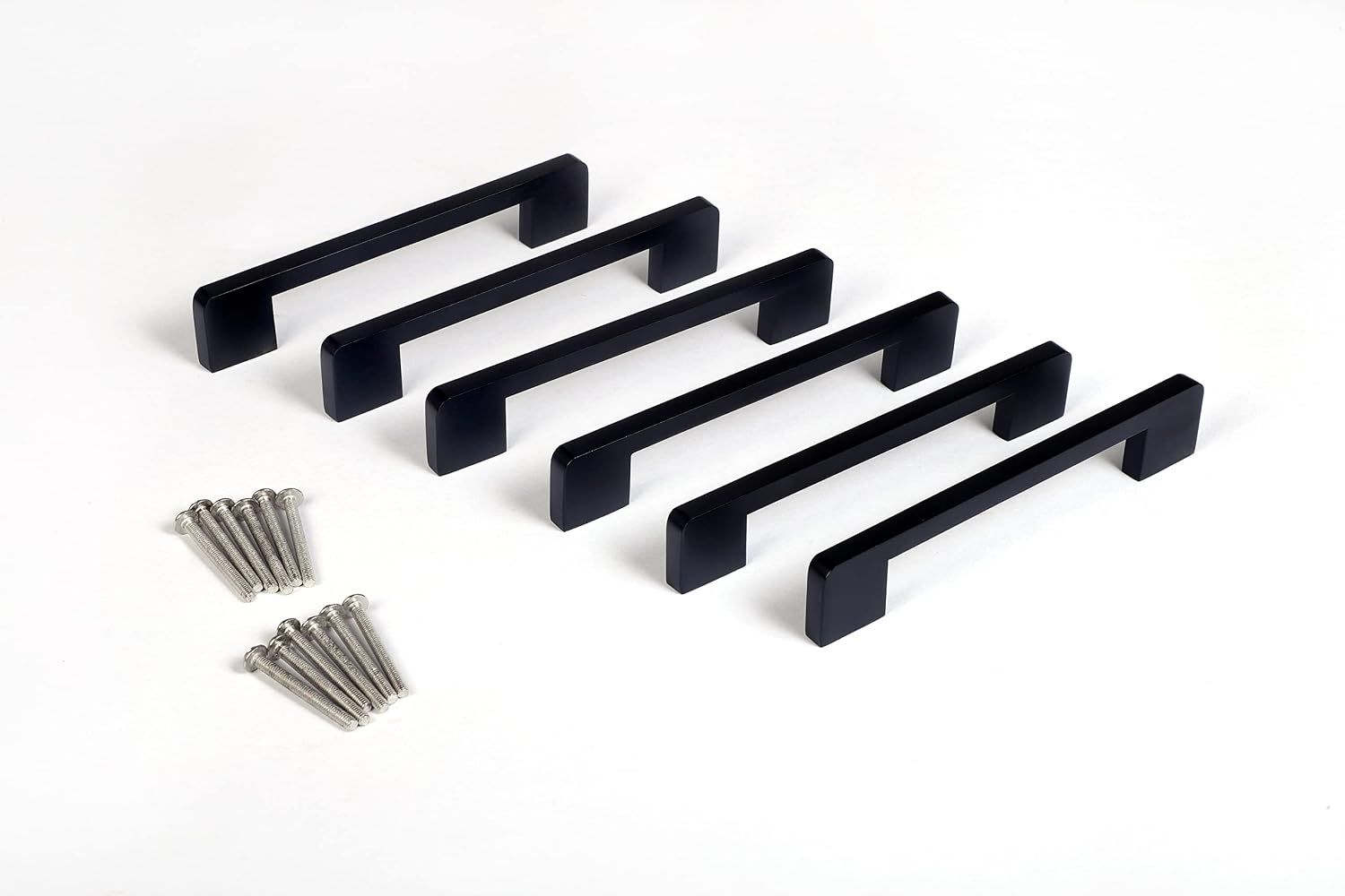 61-yi0kql1L._SL1500_.jpg Stainless Steel 4 Inches Kitchen Cabinet & Drawer Handles, Dark Matt Black Handles, Furniture & Door Pull Handles, Pack of 12 Pieces - Image 1